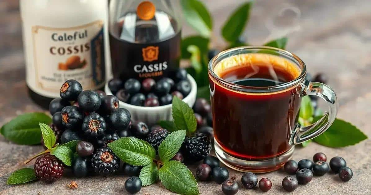 Ingrédients pour le café avec liqueur de cassis et crème de coco