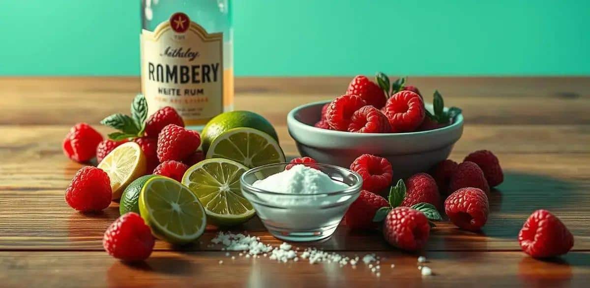 Ingrédients pour le Daiquiri à la framboise