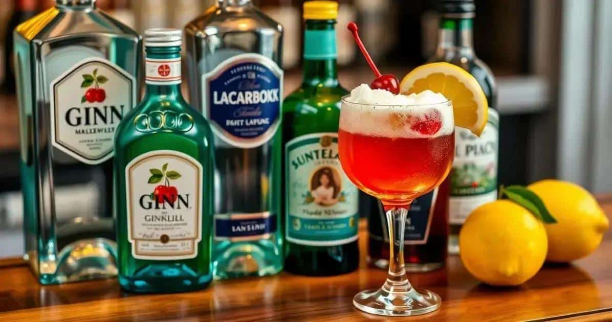 ingredients pour le gin sour avec blanc duf et liqueur de cerise - Best Blog Brasil - Os Blogs mais Incríveis da Web