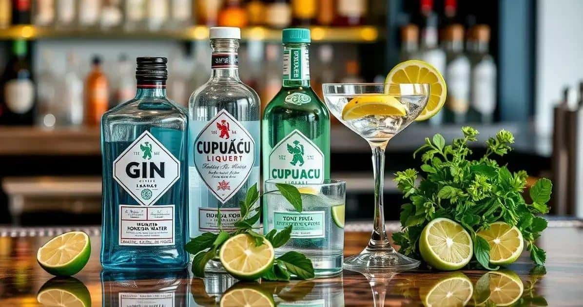 Ingrédients pour le Gin Tonic avec Liqueur de Cupuaçu