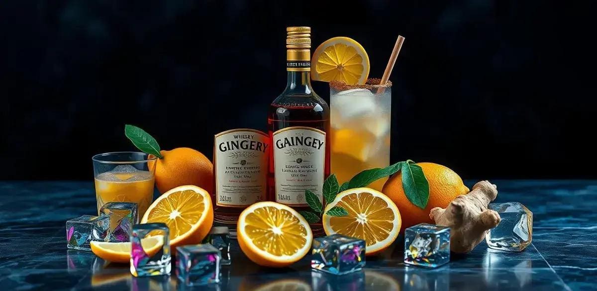 Ingrédients pour le whisky avec sirop de gingembre
