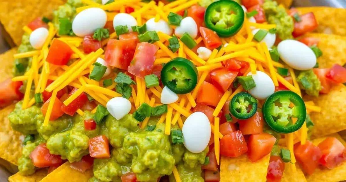 Ingrédients pour nachos au fromage et guacamole