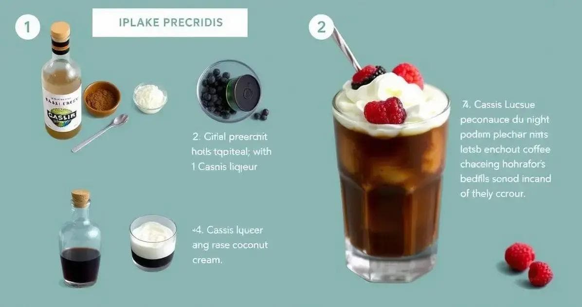 Méthode de préparation du café liqueur de cassis et crème de coco
