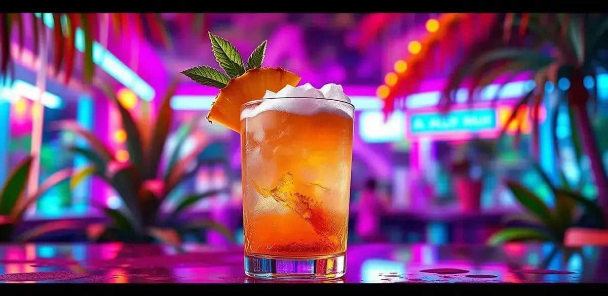 Punch au rhum avec écume d'ananas et menthe : Un délice tropical à ne pas manquer