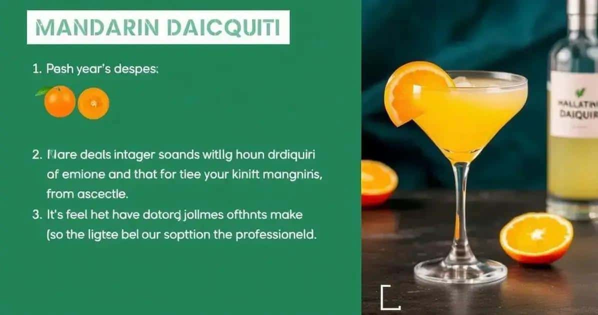 Recette simplifiée du Daiquiri à la mandarine