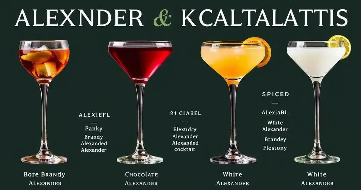 Variantes de la boisson Alexander
