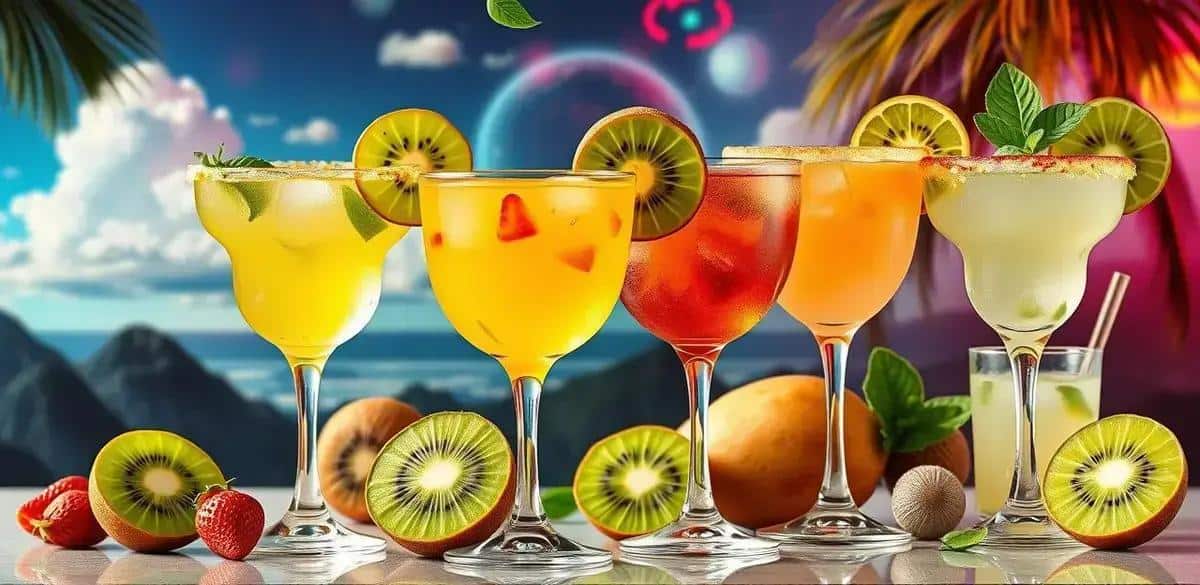 Variantes de la boisson margarita au kiwi