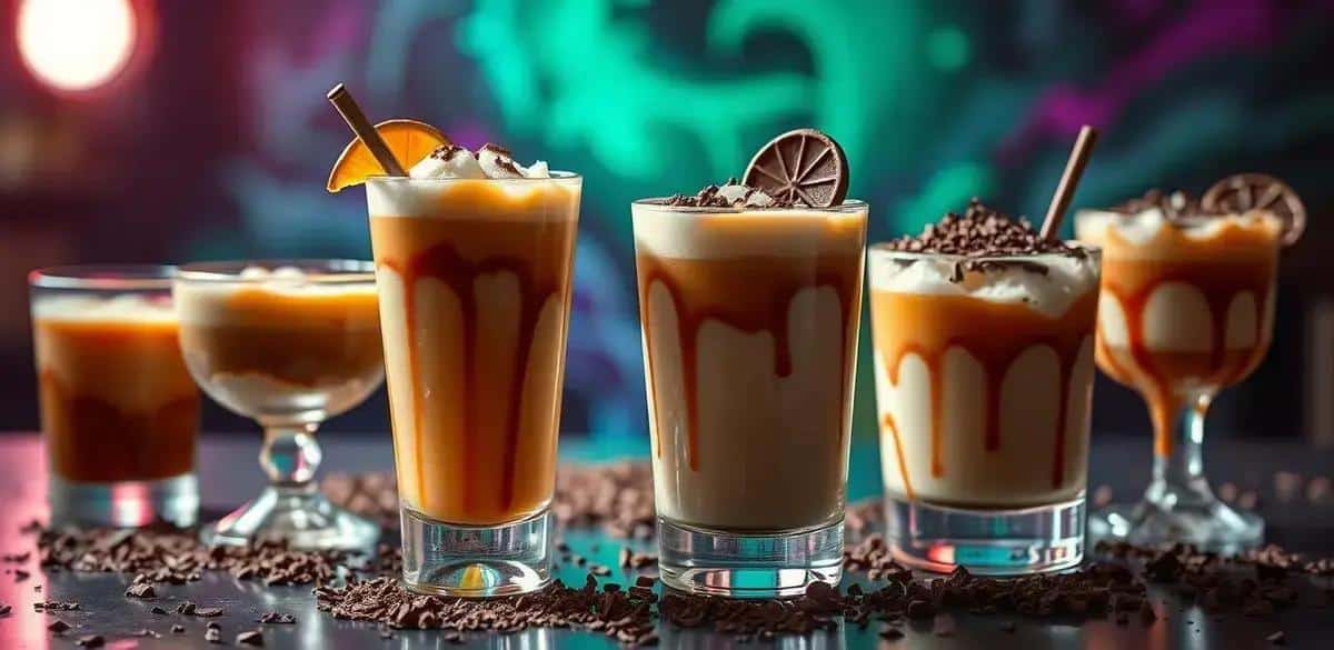 Variantes du café au rhum avec copeaux de chocolat