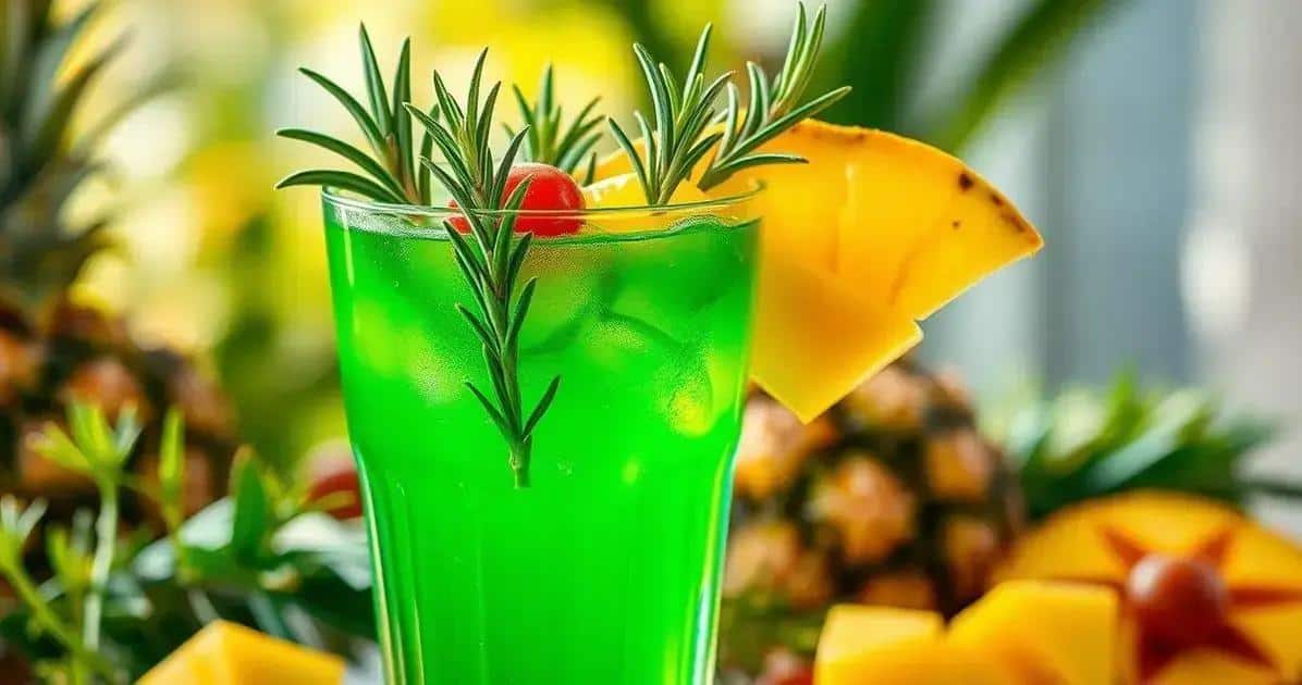 Boisson verte avec jus d'ananas et romarin : Une variation rafraîchissante