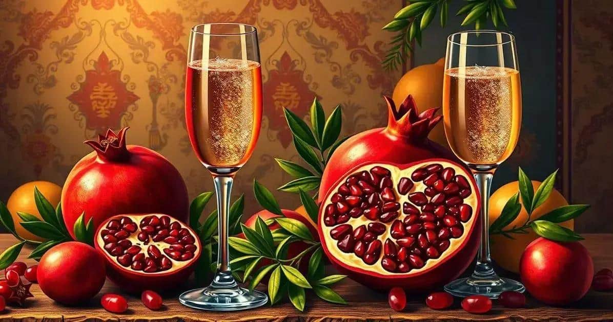 Curiosités sur le Champagne au jus de grenade et menthe