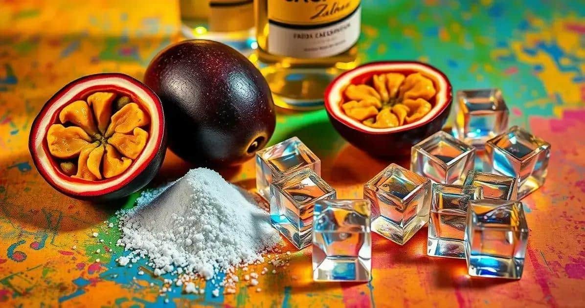 Ingrédients de la caïpiríssima au fruit de la passion