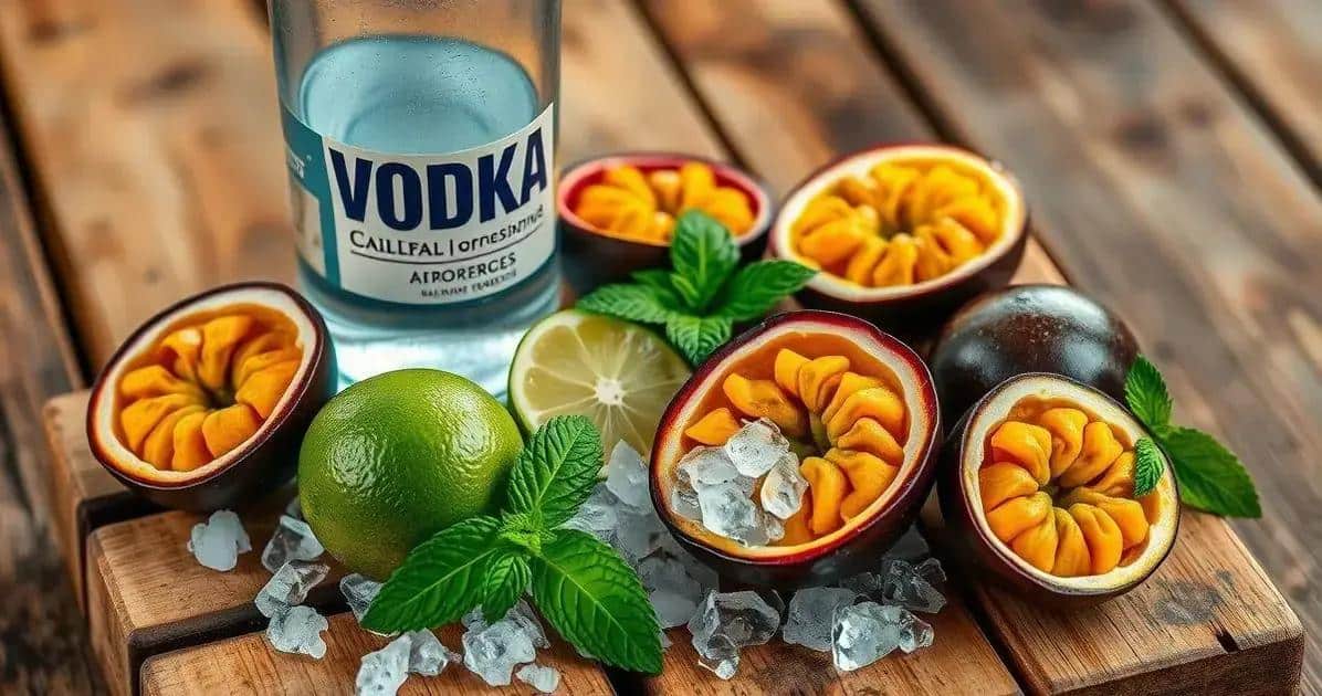 Ingrédients de la caipiroska au fruit de la passion