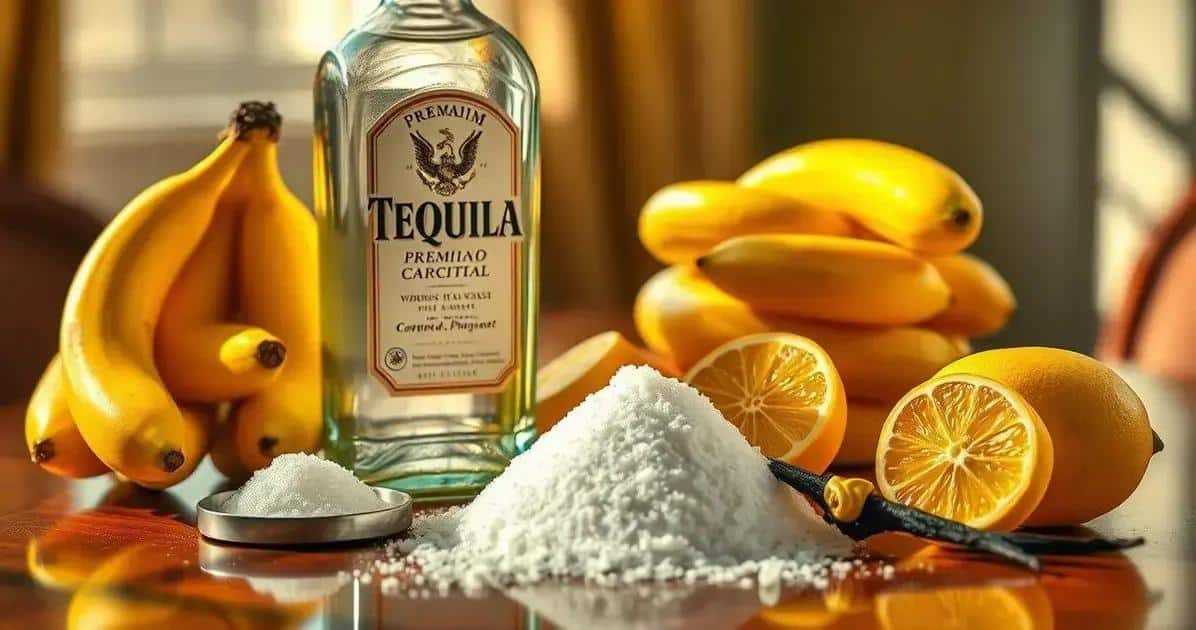 Ingrédients de la liqueur de banane flambée au tequila