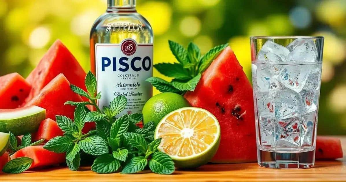Ingrédients nécessaires pour le Pisco avec jus de pastèque et menthe