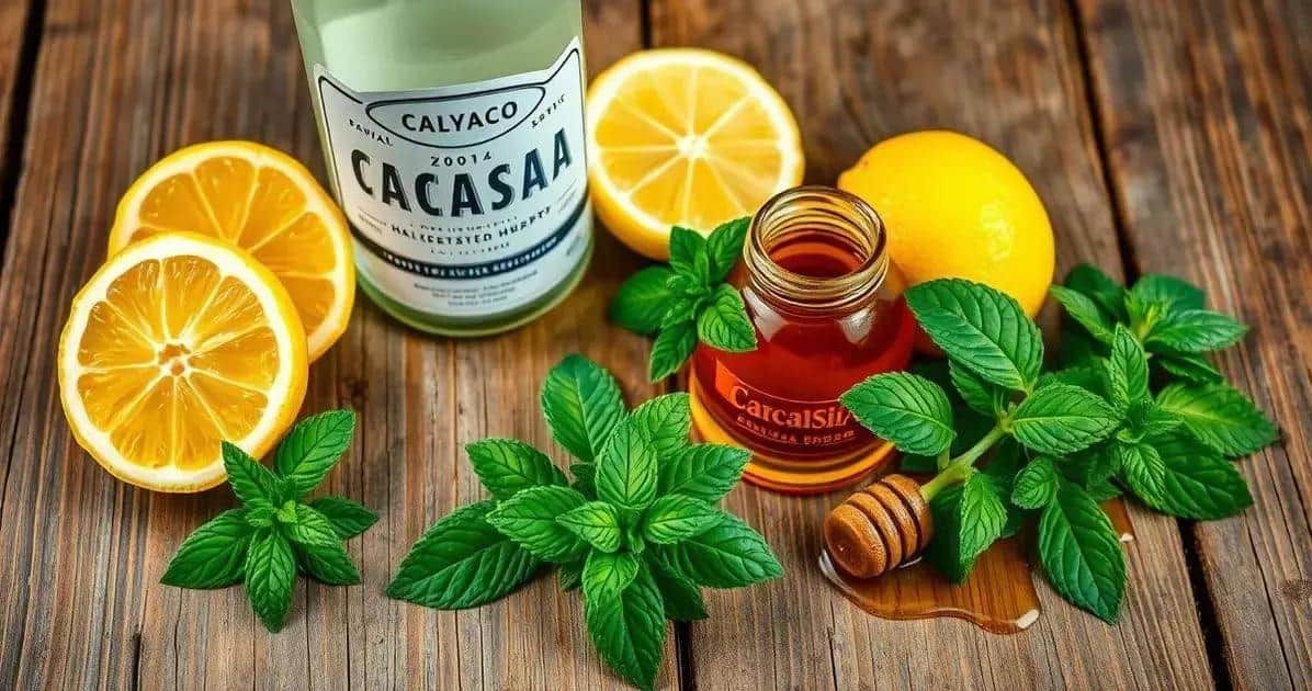Ingrédients pour la caïpirinha au miel et citron