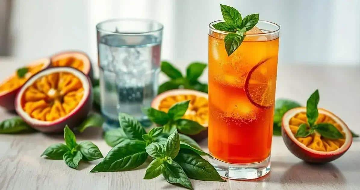 Ingrédients pour la soda au fruit de la passion et basilic