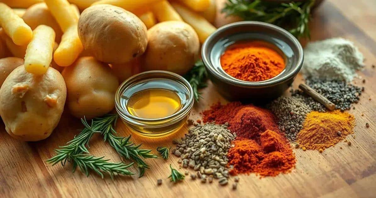 Ingrédients pour les frites au four
