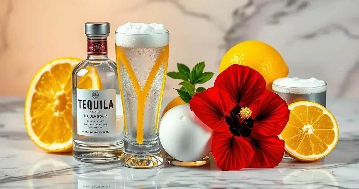 ingredients pour un tequila sour avec ecume dhibiscus - Best Blog Brasil - Os Blogs mais Incríveis da Web