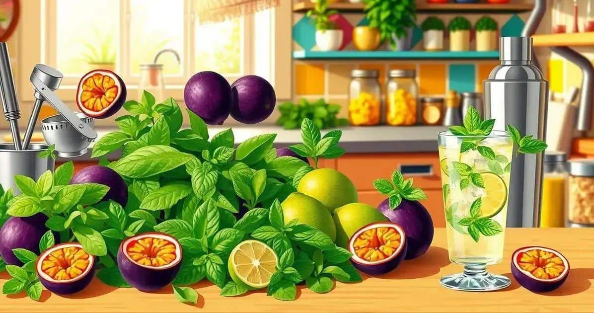 Méthode de préparation du daiquiri au jus de fruit de la passion et menthe