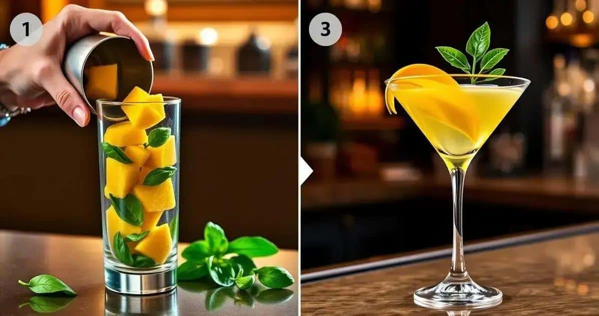 Méthode de préparation du martini au jus de mangue et basilic
