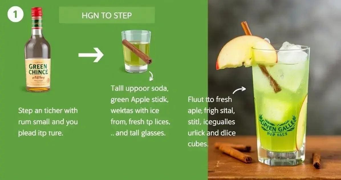 Méthode de préparation du rhum avec soda à la pomme verte et cannelle