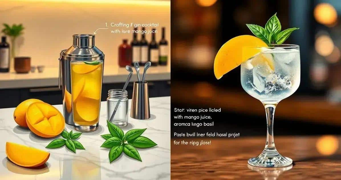 Préparation de la boisson au gin et mangue