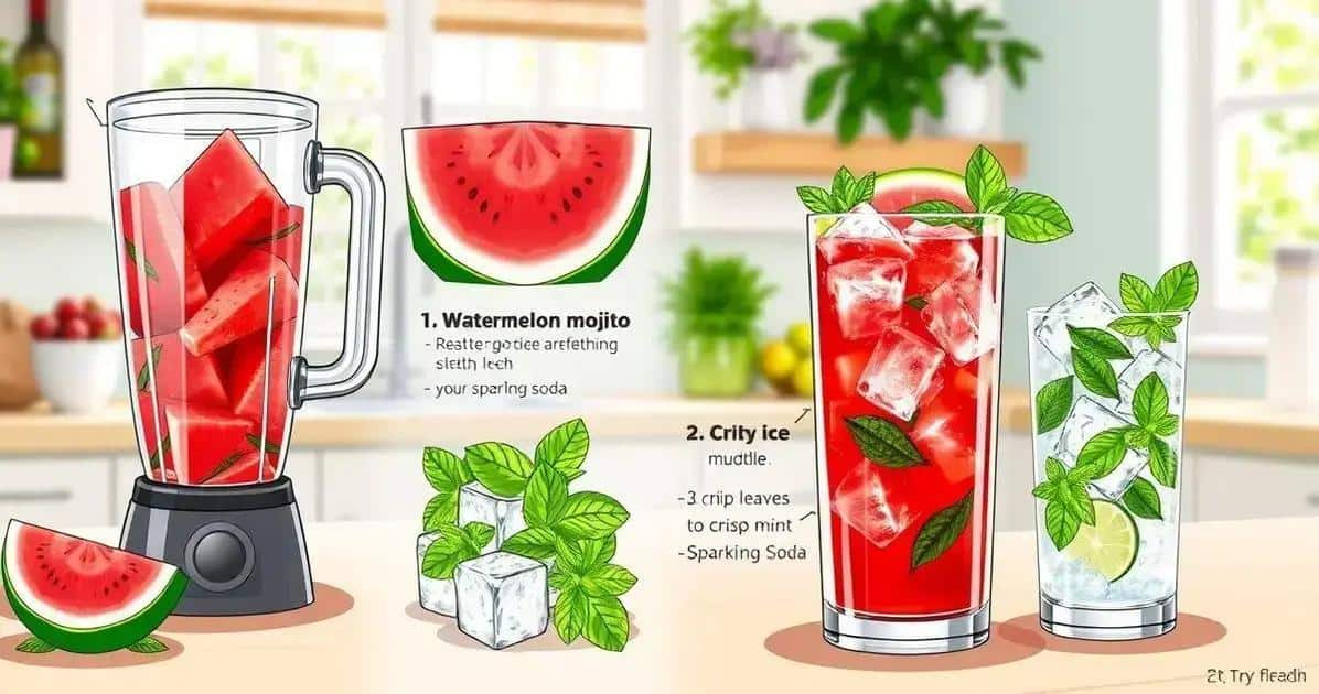 Préparation du Mojito à la pastèque