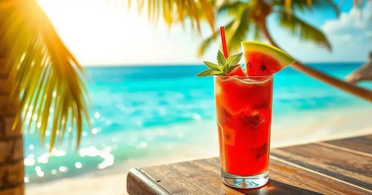 Rhum tropical avec pastèque et menthe : Un cocktail estival irrésistible