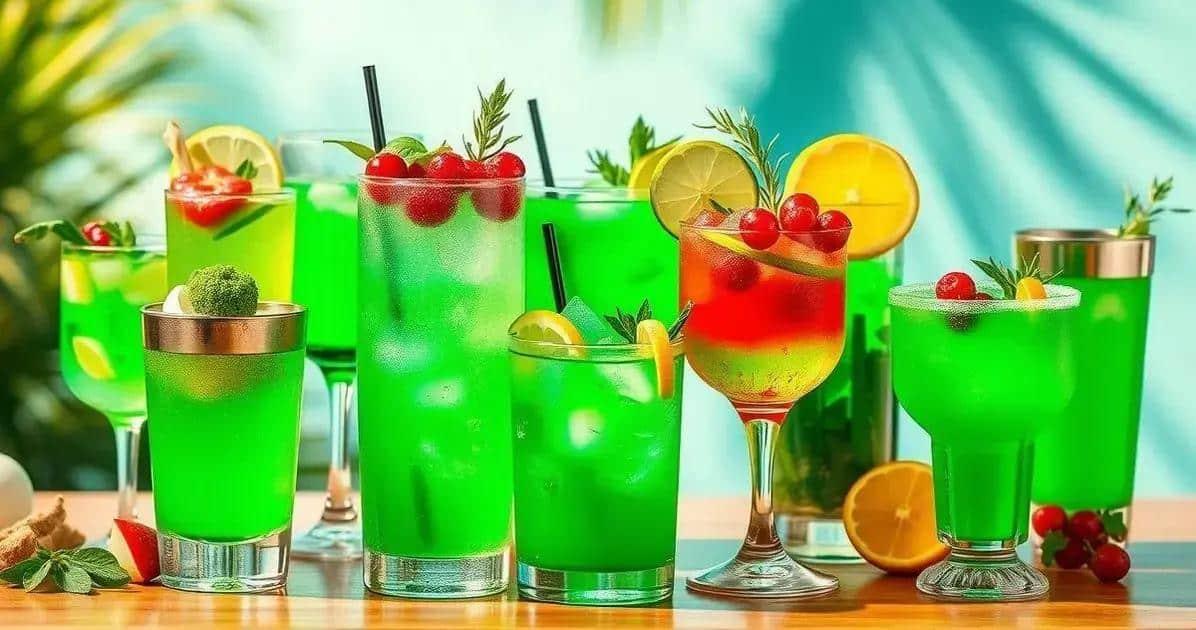 Variantes de la boisson verte à la liqueur de citron sicilien