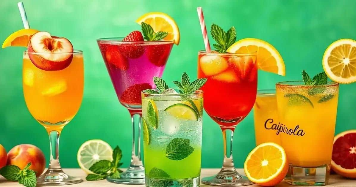 Variantes de la Caipiroska à la pêche