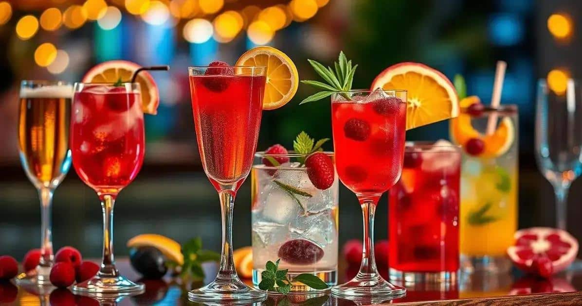 Variantes du Champagne au jus de grenade et menthe