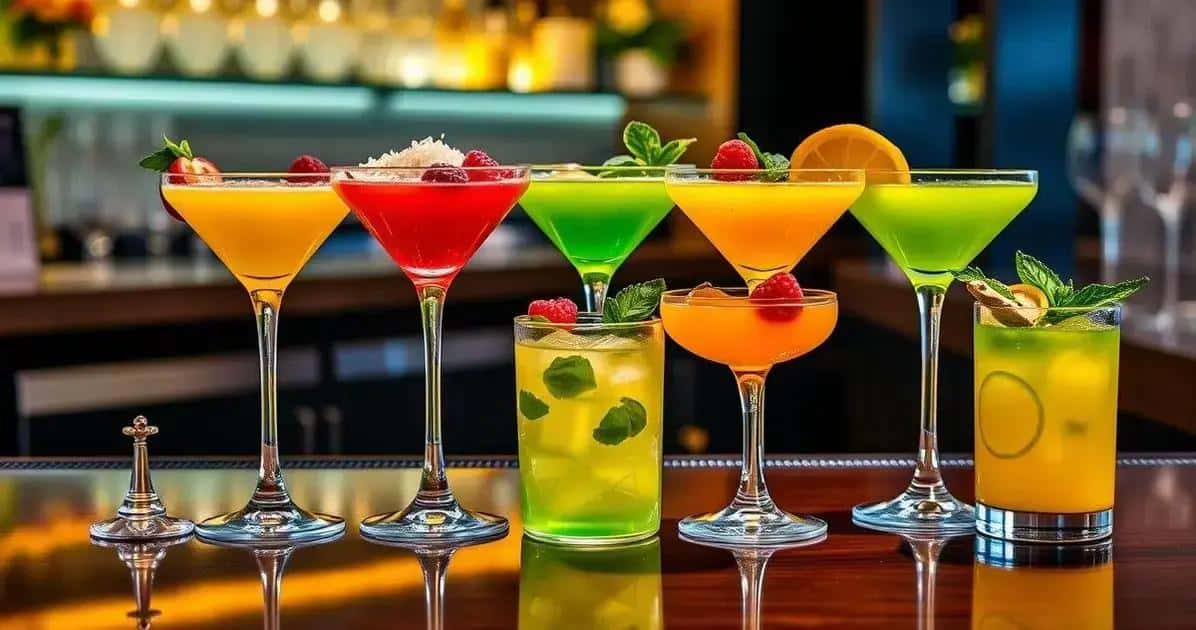 Variantes du martini au jus de mangue et basilic