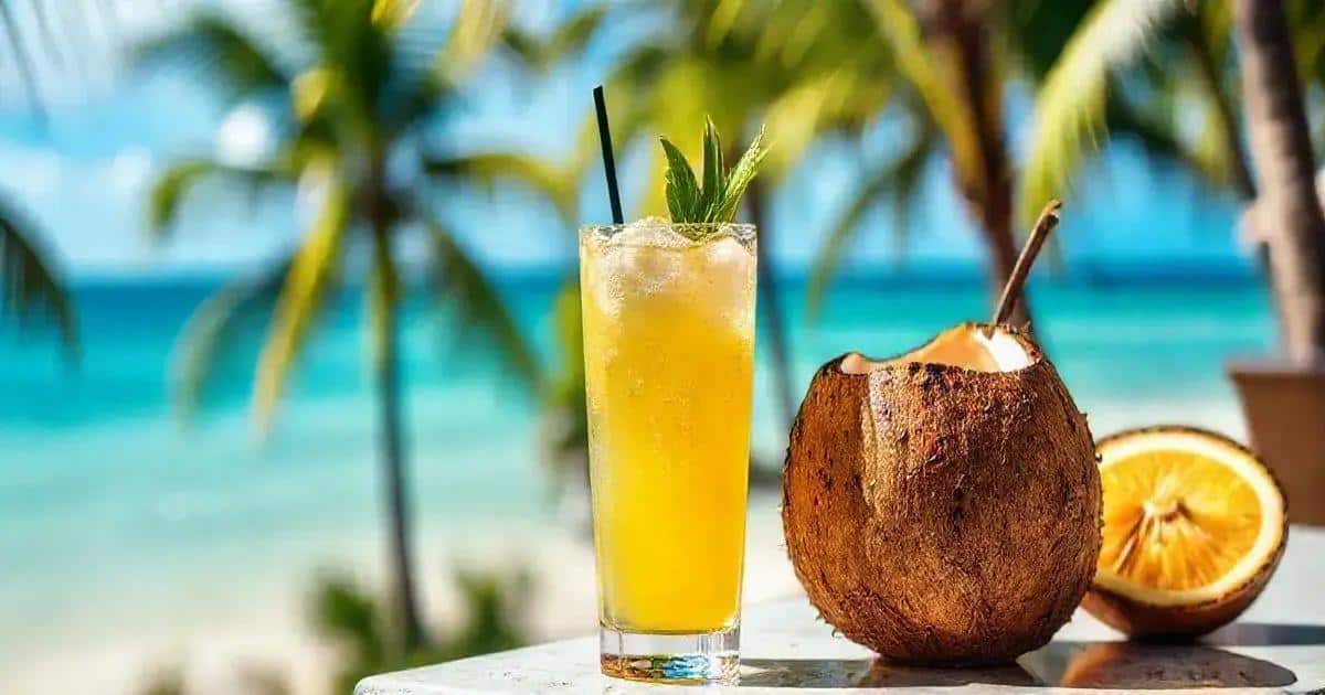 Découvrez le mélange rafraîchissant de gin avec jus d'ananas et noix de coco grillée