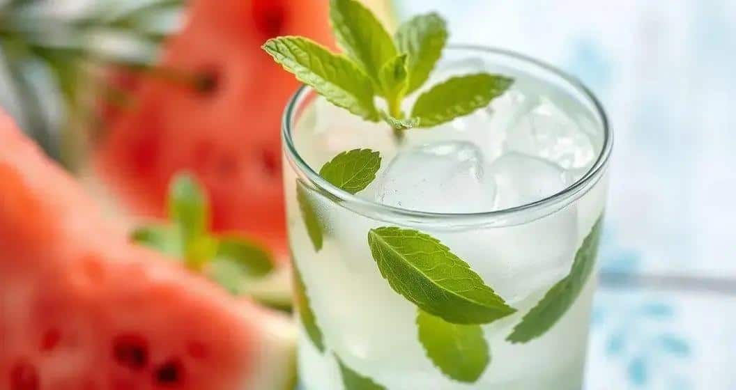Eau de coco avec jus de pastèque et menthe : Une boisson estivale rafraîchissante 1 Eau de coco avec jus de pastèque et menthe : Une boisson estivale rafraîchissante