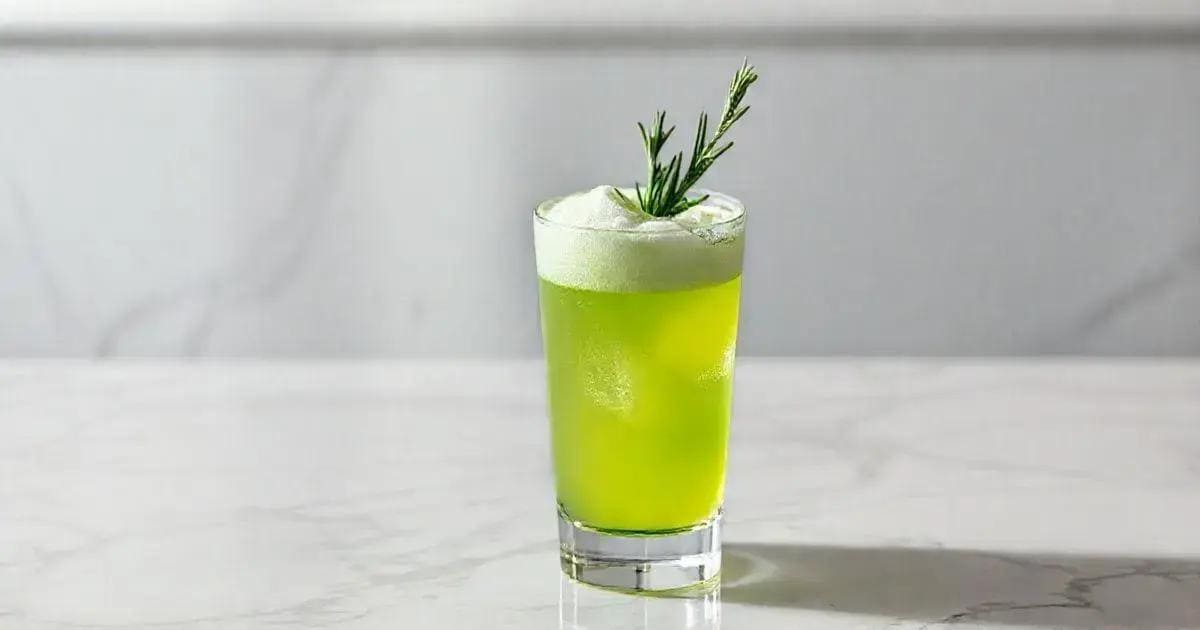 Gin avec écume de pomme verte et romarin : Une touche rafraîchissante sur un classique