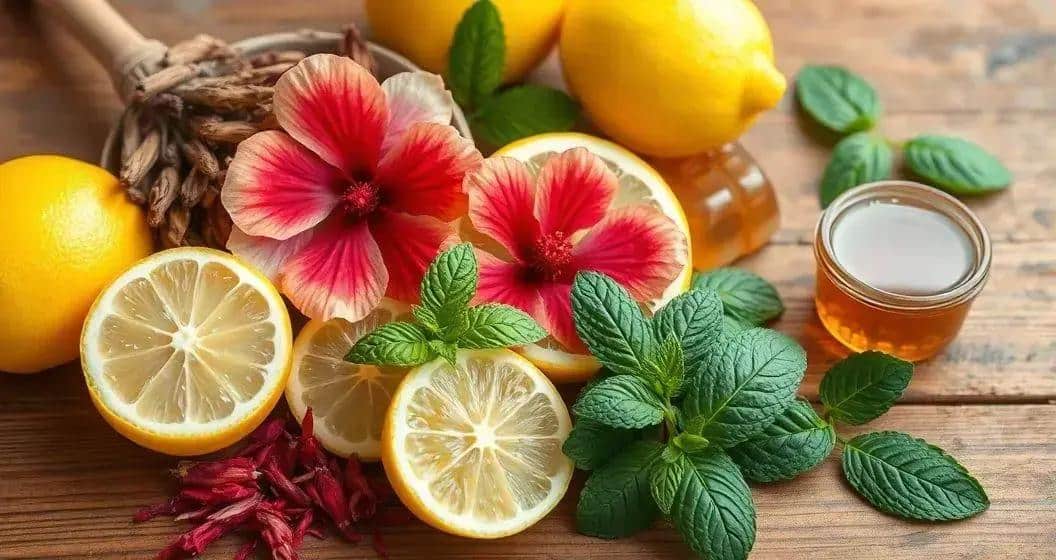 ingredients de la boisson energetique a base de the dhibiscus et citron - Best Blog Brasil - Os Blogs mais Incríveis da Web