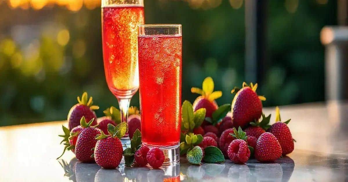 Ingrédients de la boisson pétillante aux fruits rouges