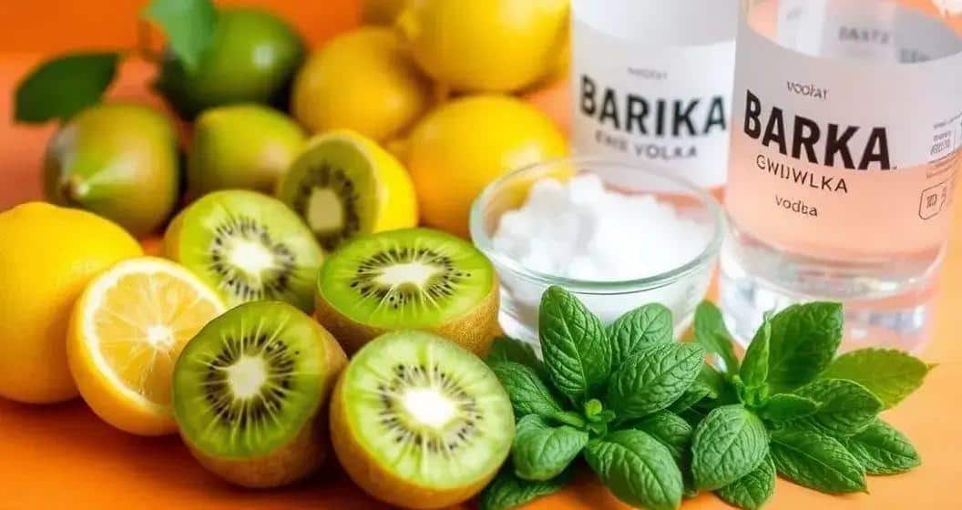 Ingrédients de la Caipiroska au Kiwi Ingrédients de la Caipiroska au Kiwi