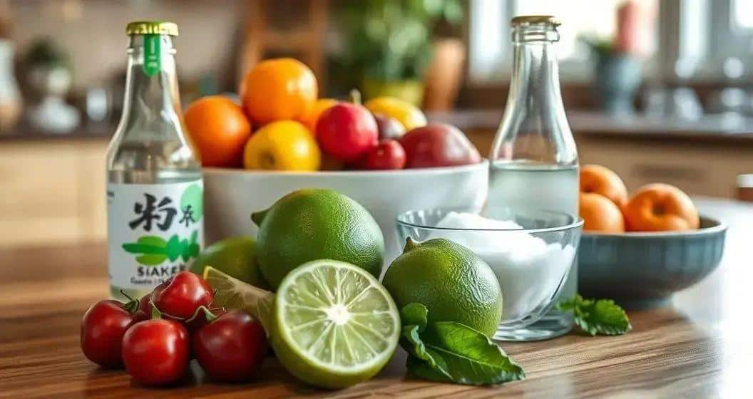 Ingrédients de la Caipiroska au saké