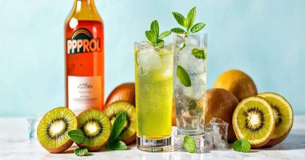 Ingrédients de la recette Aperol avec soda de kiwi