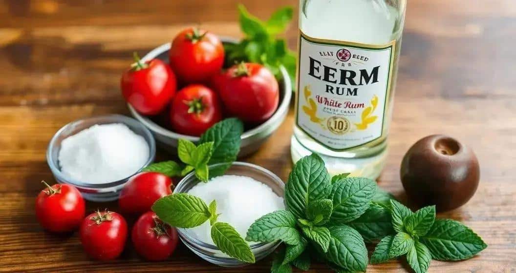 Ingrédients de la recette de bière avec mousse de fruits rouges et rhum Ingrédients de la recette de bière avec mousse de fruits rouges et rhum