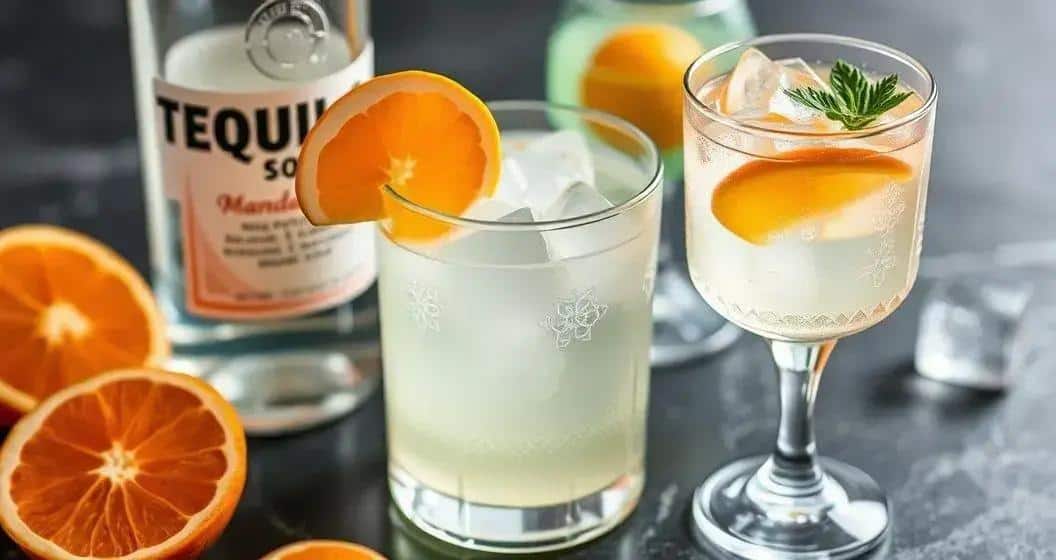 Ingrédients de la recette de tequila avec soda de mandarine