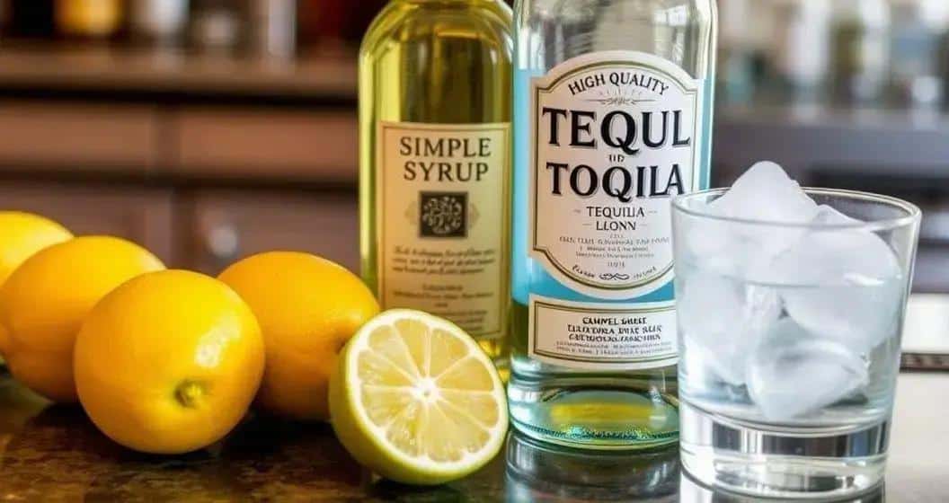 Ingrédients de la Tequila avec jus de citron
