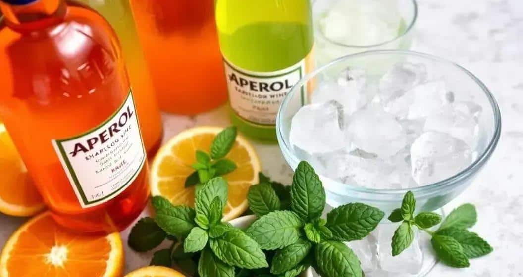 Ingrédients pour Aperol avec vin pétillant et jus de mangue