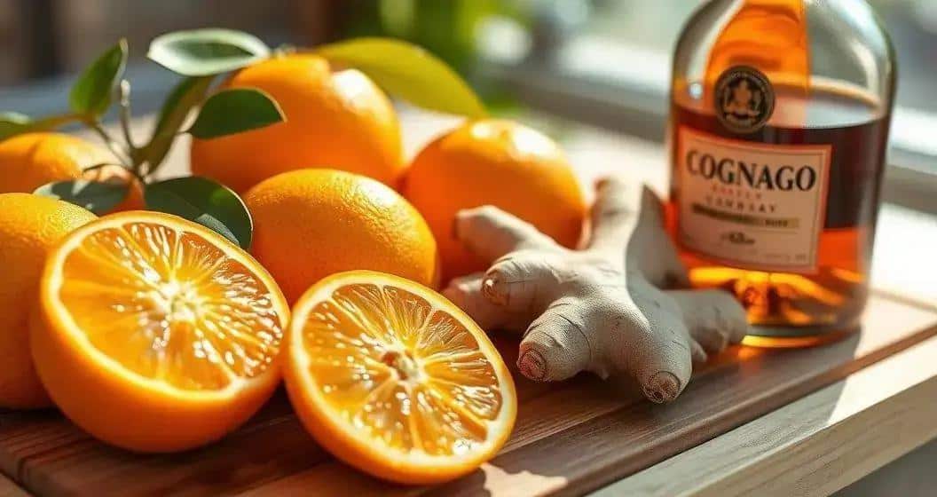 Cognac avec jus d'orange et gingembre : Une variation rafraîchissante que vous allez adorer 2 ingredients pour cognac avec jus dorange et gingembre - Best Blog Brasil - Os Blogs mais Incríveis da Web