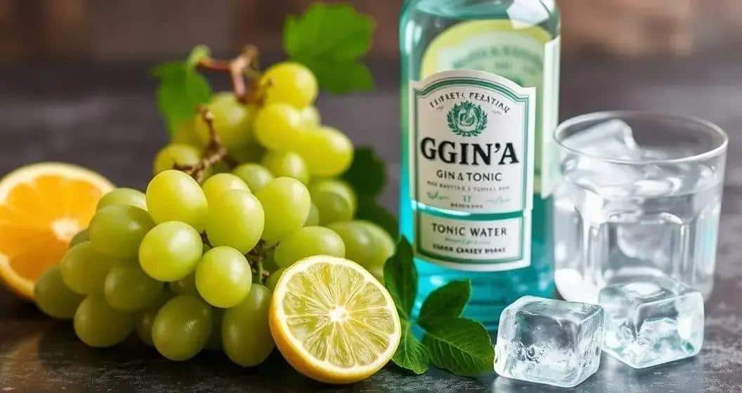 Ingrédients pour Gin Tonic avec Raisins Verts