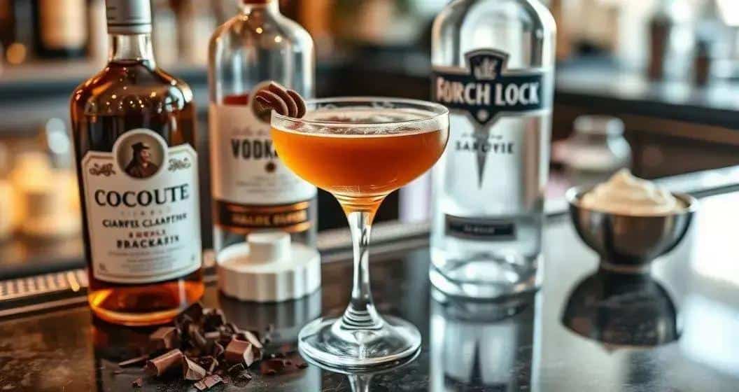 Ingrédients pour la boisson avec liqueur de cacao Ingrédients pour la boisson avec liqueur de cacao