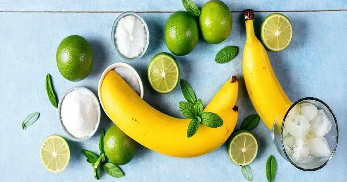 Ingrédients pour la Caipiroska à la banane