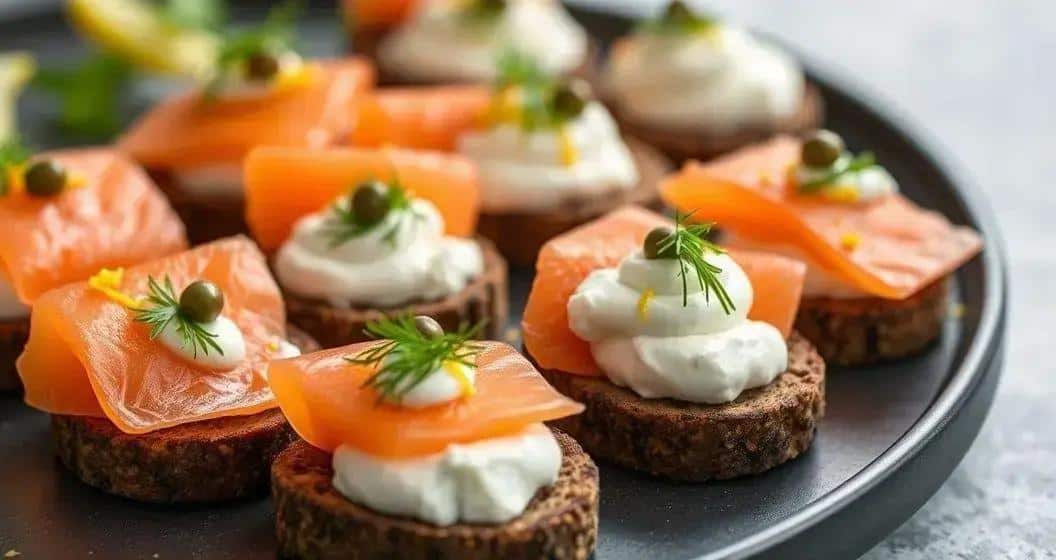 Ingrédients pour le canapé de saumon avec crème de ricotta Ingrédients pour le canapé de saumon avec crème de ricotta