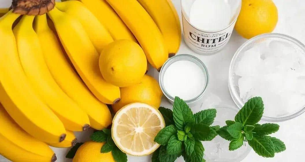 Ingrédients pour le Daiquiri à la banane Ingrédients pour le Daiquiri à la banane